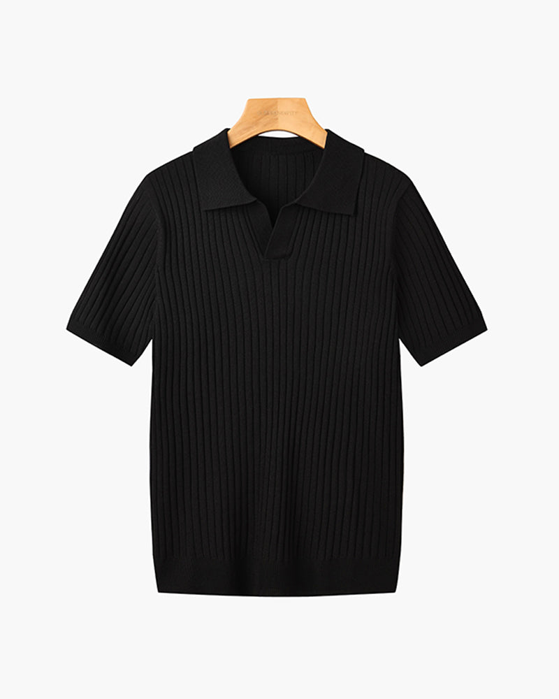 Noir - Polo de punto acanalado