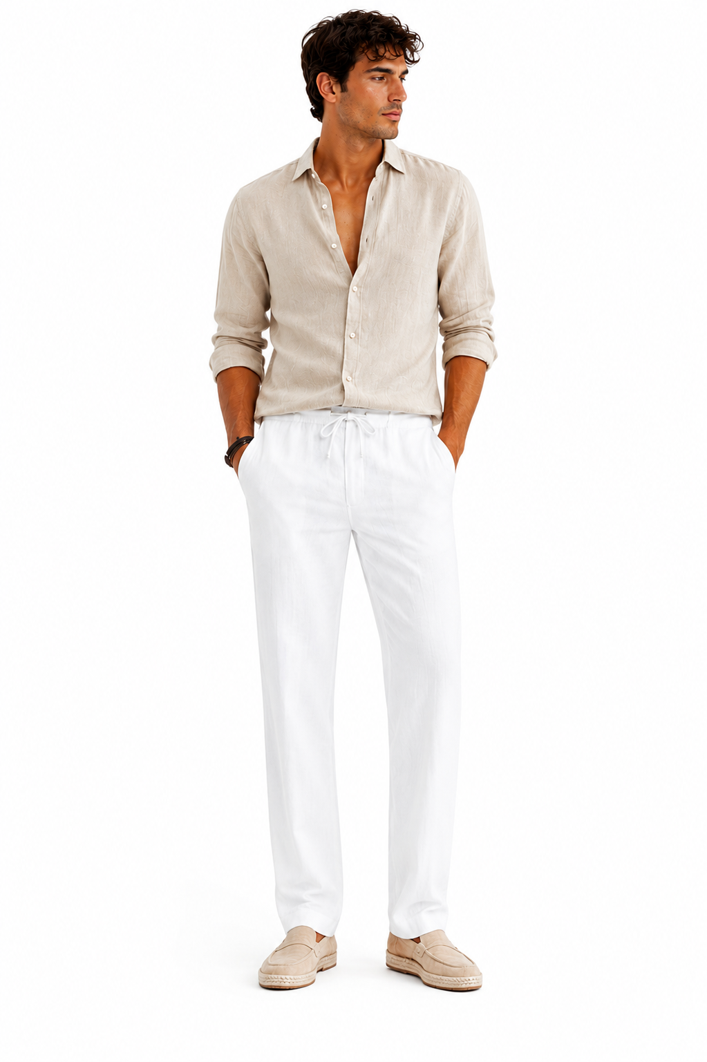 Santorini - Pantalón de lino premium