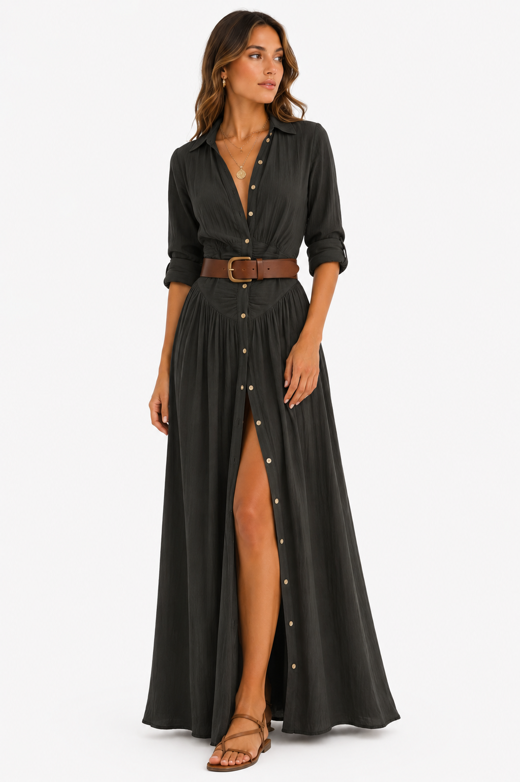 Zirel - Vestido largo de lino
