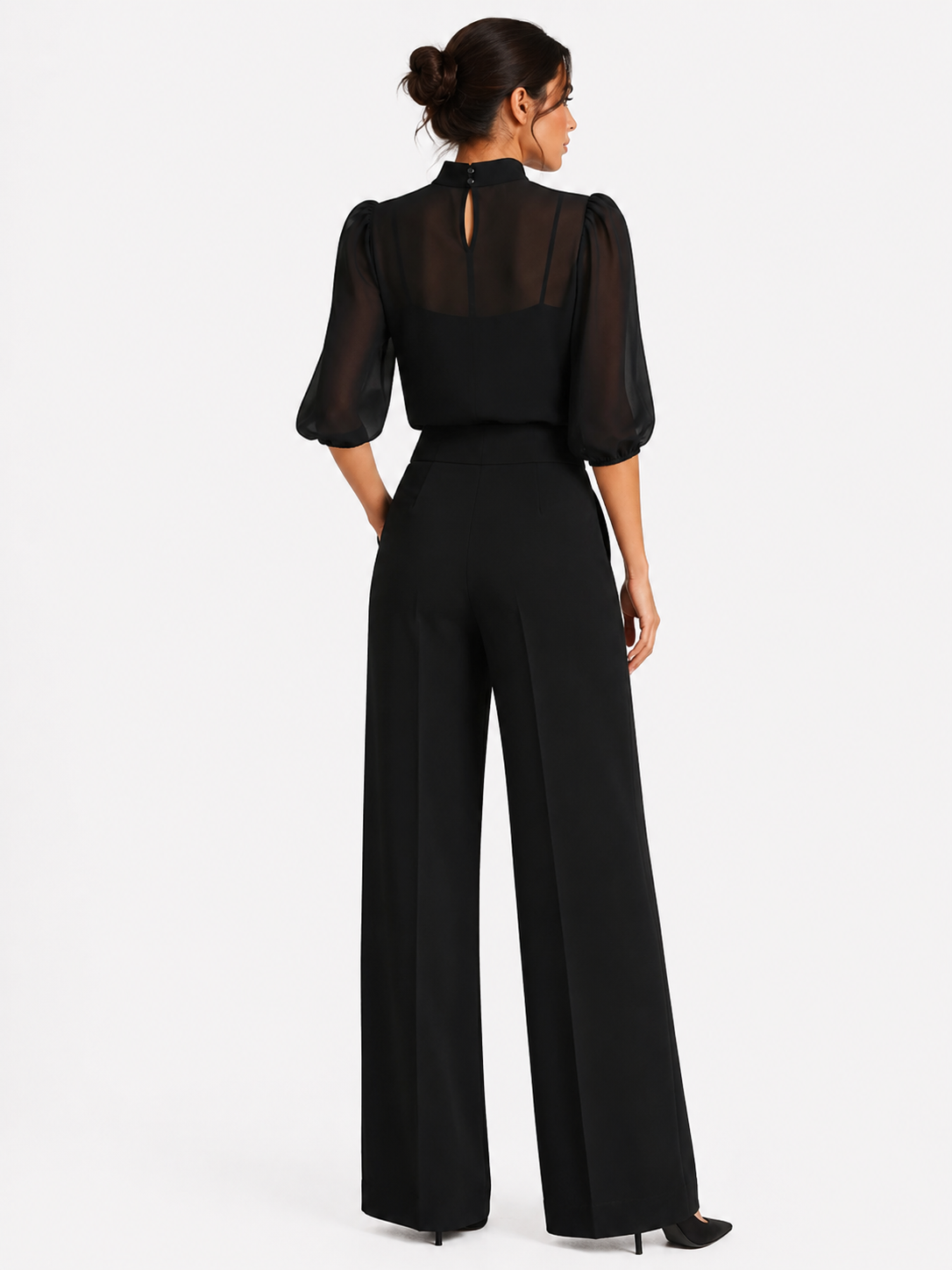 Selene - Conjunto negro de tres piezas