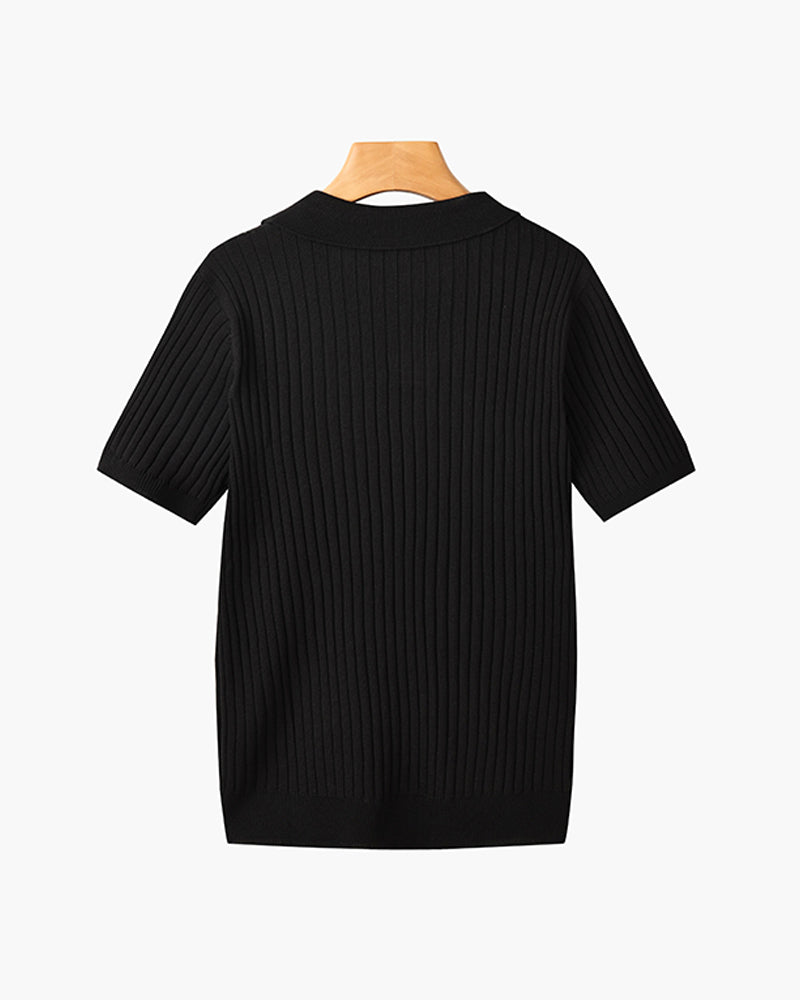 Noir - Polo de punto acanalado